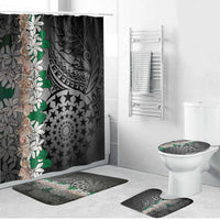 Cook Islands Tiare Maori With Conch Shell Bathroom Set Pasifika Fest Polynesian Tattoo Black