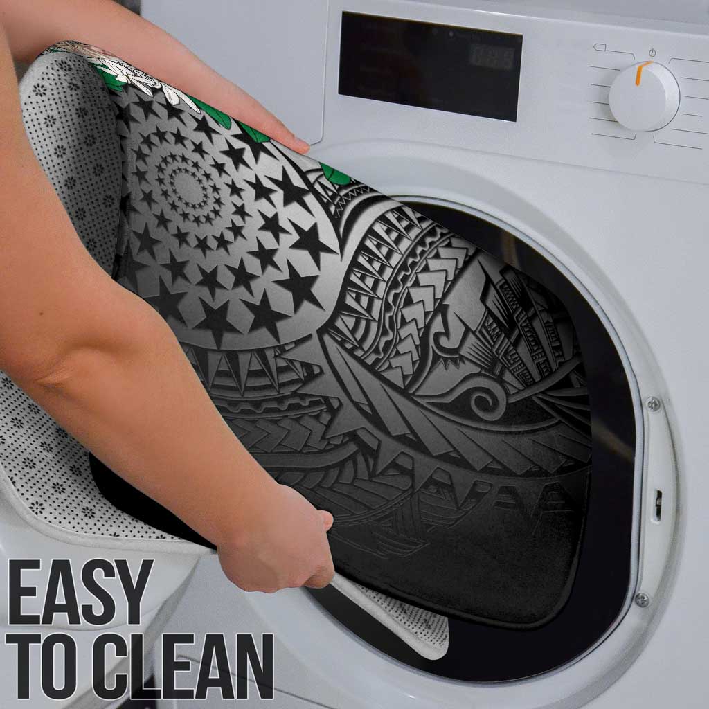 Cook Islands Tiare Maori With Conch Shell Bathroom Set Pasifika Fest Polynesian Tattoo Black