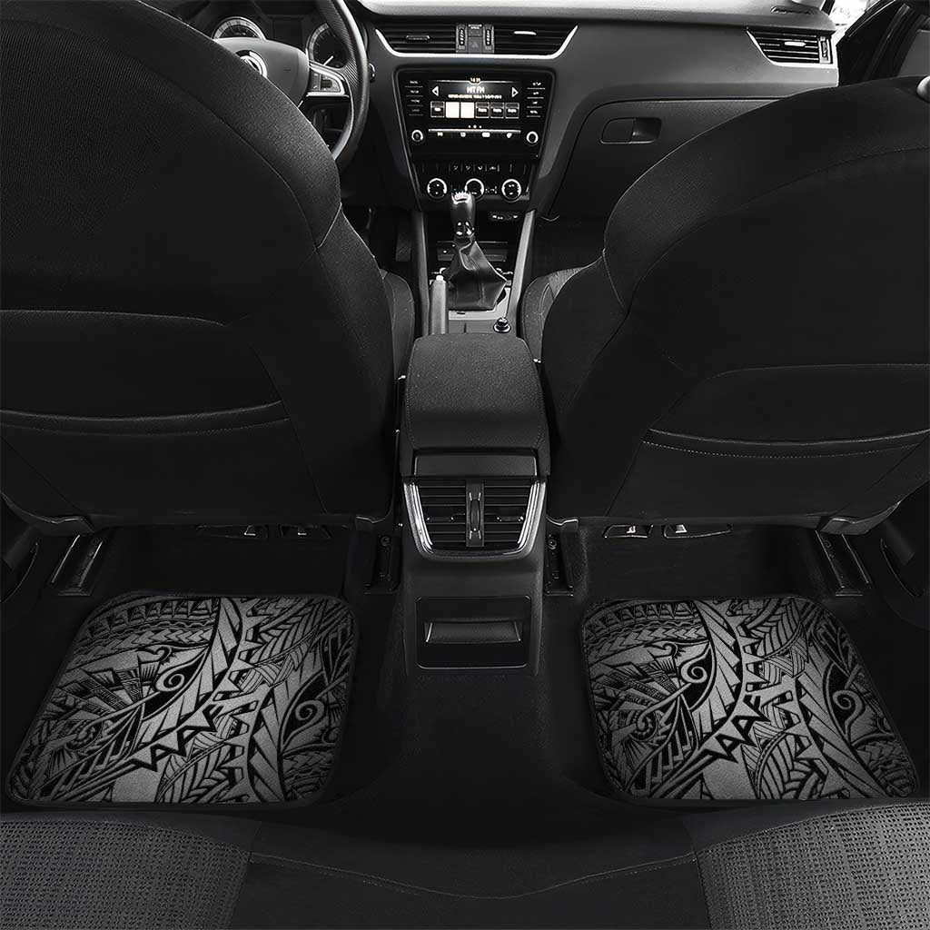 Cook Islands Tiare Maori With Conch Shell Car Mats Pasifika Fest Polynesian Tattoo Black