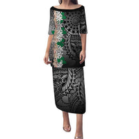 Cook Islands Tiare Maori With Conch Shell Family Matching Puletasi and Hawaiian Shirt Pasifika Fest Polynesian Tattoo Black LT14 Mom's Dress Black - Polynesian Pride