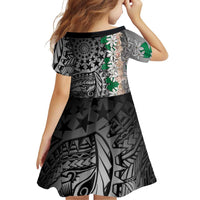 Cook Islands Tiare Maori With Conch Shell Family Matching Summer Maxi Dress and Hawaiian Shirt Pasifika Fest Polynesian Tattoo Black LT14 - Polynesian Pride
