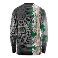 Cook Islands Tiare Maori With Conch Shell Long Sleeve Shirt Pasifika Fest Polynesian Tattoo Black