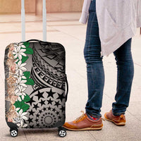 Cook Islands Tiare Maori With Conch Shell Luggage Cover Pasifika Fest Polynesian Tattoo Black