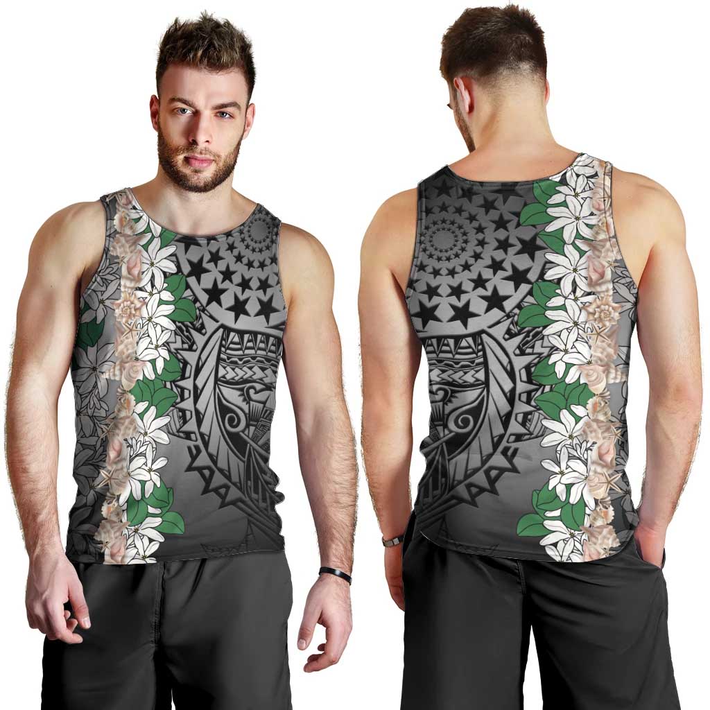 Cook Islands Tiare Maori With Conch Shell Men Tank Top Pasifika Fest Polynesian Tattoo Black