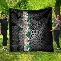 Cook Islands Tiare Maori With Conch Shell Quilt Pasifika Fest Polynesian Tattoo Black