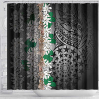 Cook Islands Tiare Maori With Conch Shell Shower Curtain Pasifika Fest Polynesian Tattoo Black