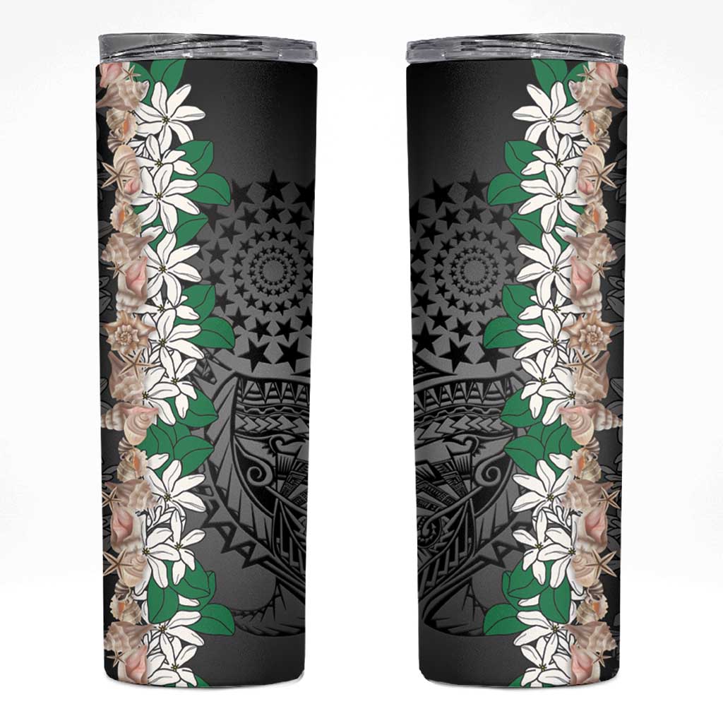 Cook Islands Tiare Maori With Conch Shell Skinny Tumbler Pasifika Fest Polynesian Tattoo Black