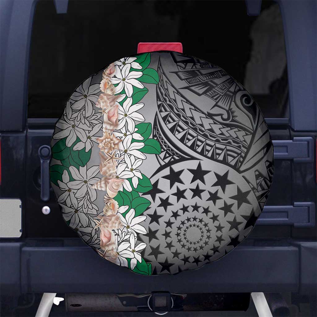 Cook Islands Tiare Maori With Conch Shell Spare Tire Cover Pasifika Fest Polynesian Tattoo Black