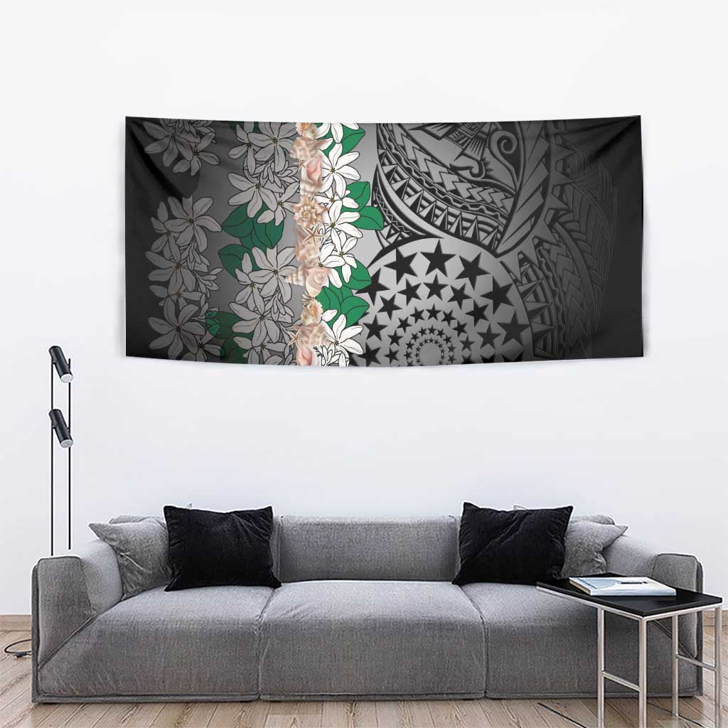 Cook Islands Tiare Maori With Conch Shell Tapestry Pasifika Fest Polynesian Tattoo Black