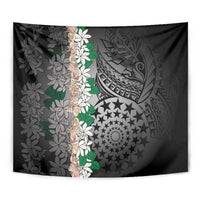 Cook Islands Tiare Maori With Conch Shell Tapestry Pasifika Fest Polynesian Tattoo Black