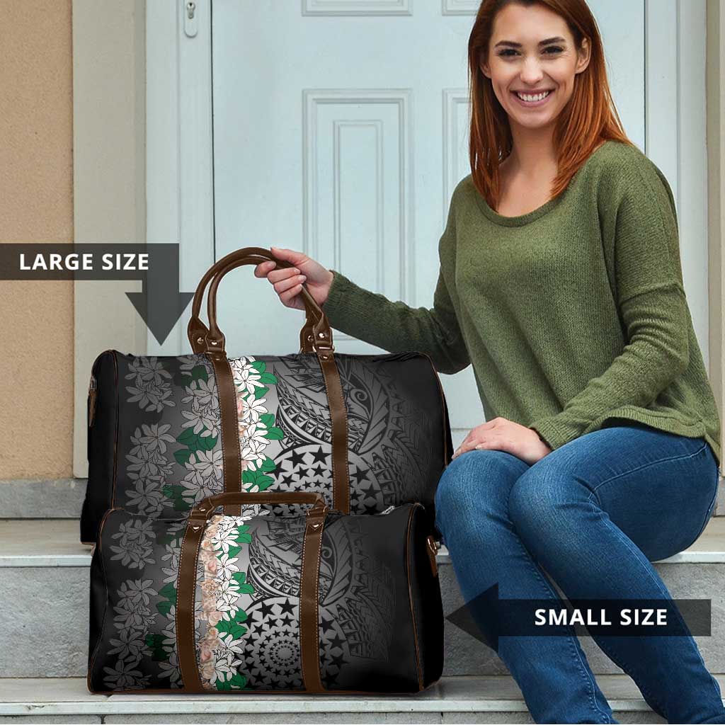 Cook Islands Tiare Maori With Conch Shell Travel Bag Pasifika Fest Polynesian Tattoo Black
