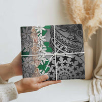 Cook Islands Tiare Maori With Conch Shell Wrapping Paper Pasifika Fest Polynesian Tattoo Black