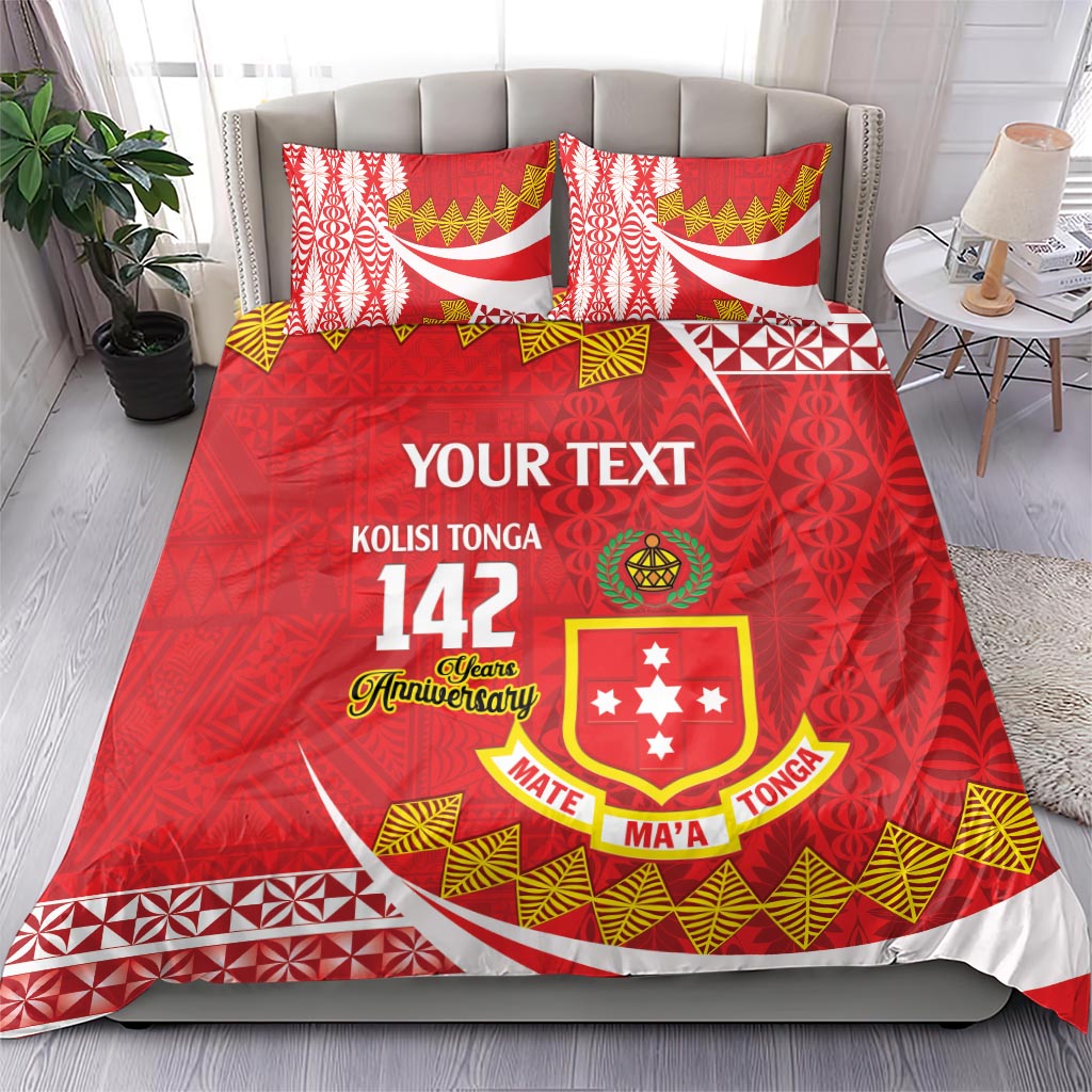 Personalised Kolisi Tonga College Atele Bedding Set Mate Maa Tonga 142 Years Anniversary