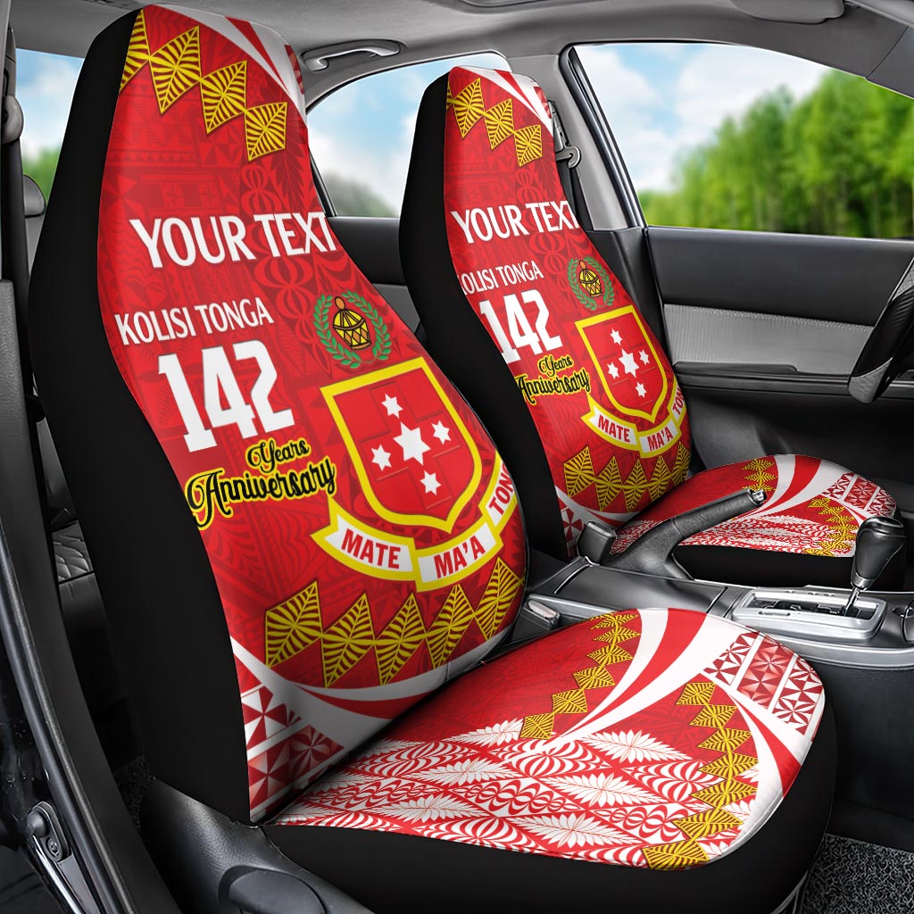 Personalised Kolisi Tonga College Atele Car Seat Cover Mate Maa Tonga 142 Years Anniversary LT14 - Polynesian Pride