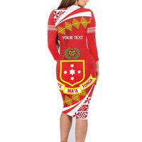 Personalised Kolisi Tonga College Atele Family Matching Long Sleeve Bodycon Dress and Hawaiian Shirt Mate Maa Tonga 142 Years Anniversary LT14 - Polynesian Pride