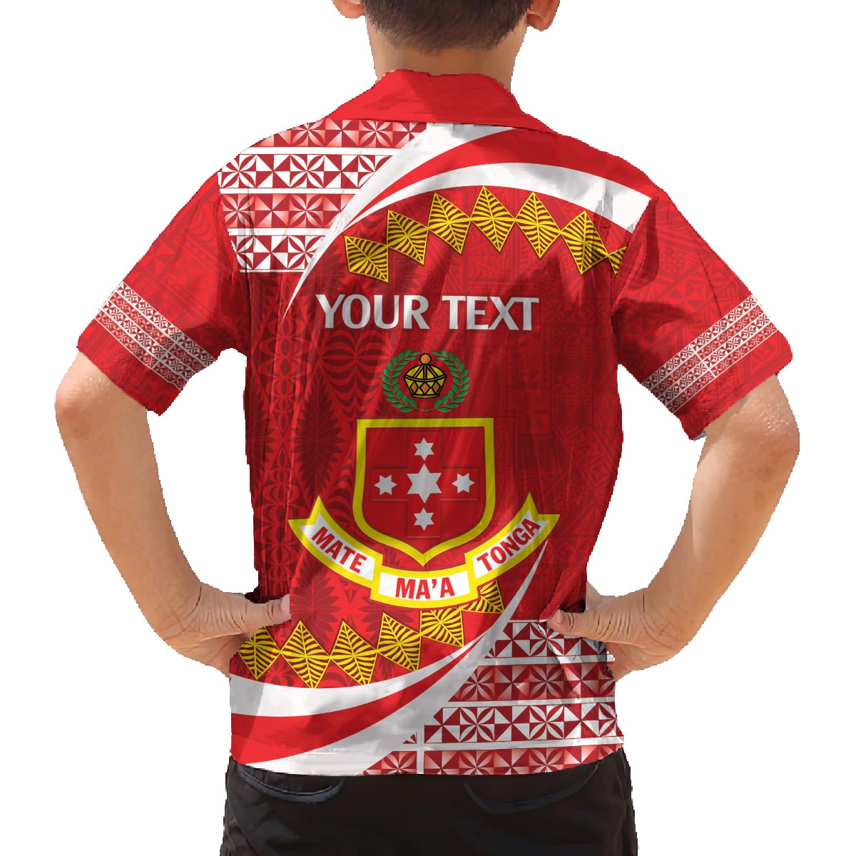 Personalised Kolisi Tonga College Atele Family Matching Off The Shoulder Long Sleeve Dress and Hawaiian Shirt Mate Maa Tonga 142 Years Anniversary LT14 - Polynesian Pride