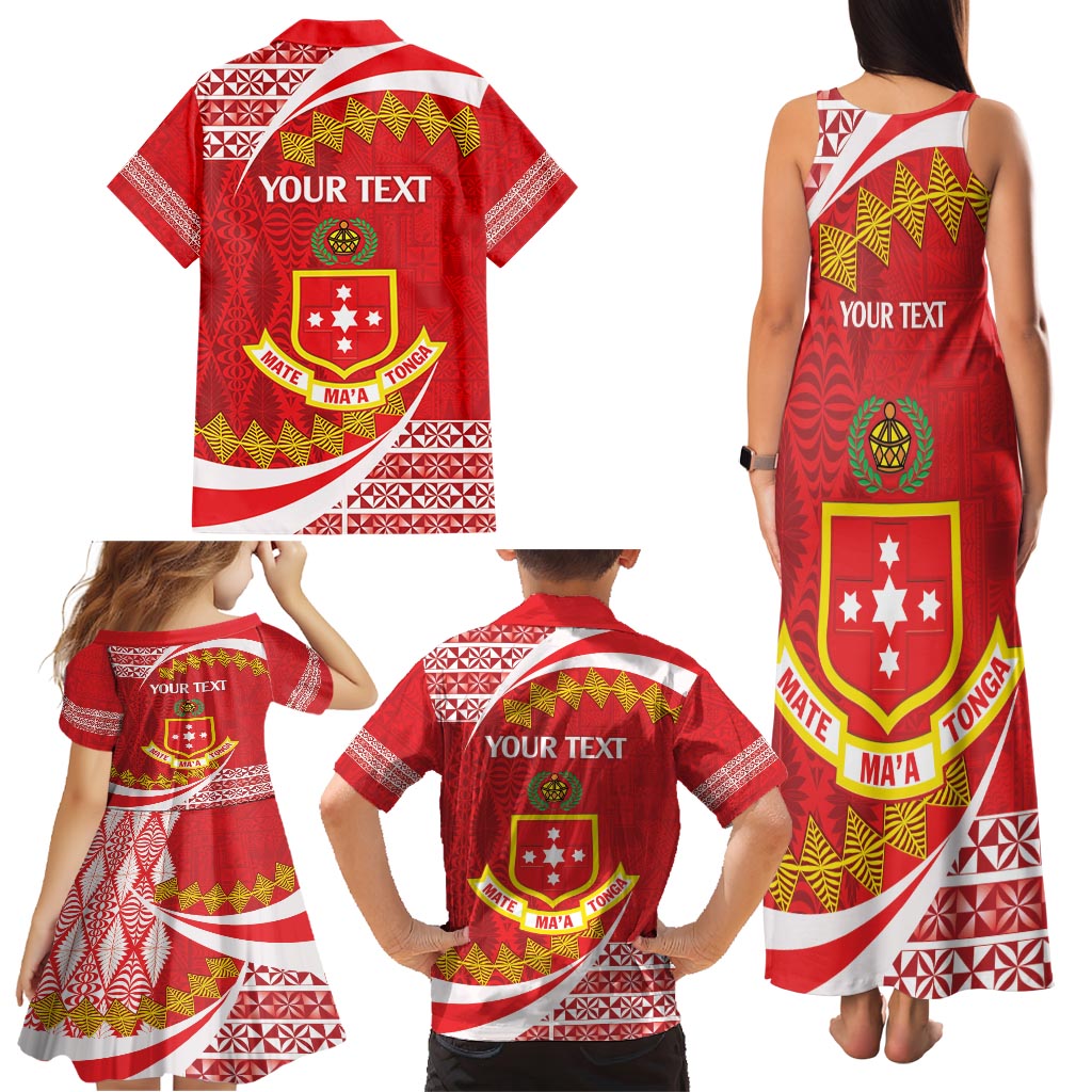 Personalised Kolisi Tonga College Atele Family Matching Tank Maxi Dress and Hawaiian Shirt Mate Maa Tonga 142 Years Anniversary LT14 - Polynesian Pride
