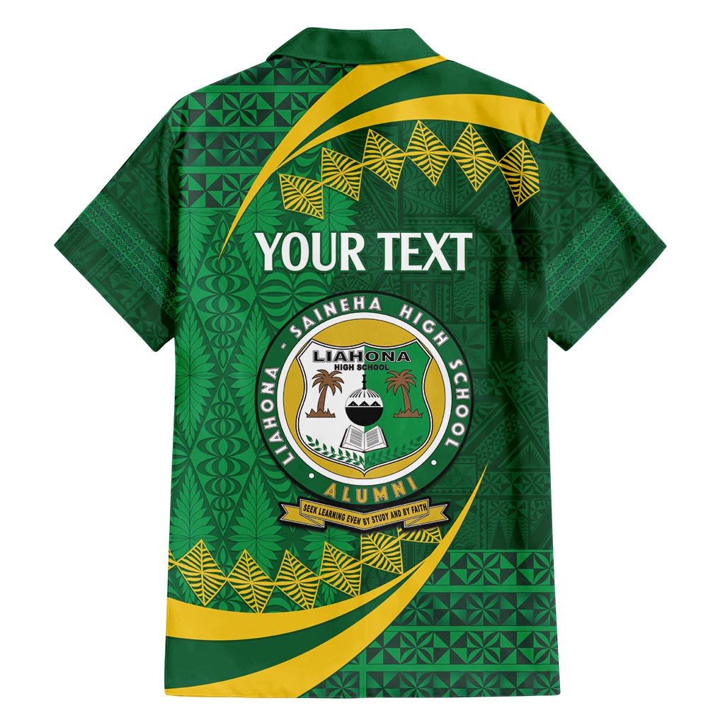 Personalised Tonga Liahona-Saineha High School Family Matching Long Sleeve Bodycon Dress and Hawaiian Shirt Happy 76 Years Anniversary LT14 - Polynesian Pride