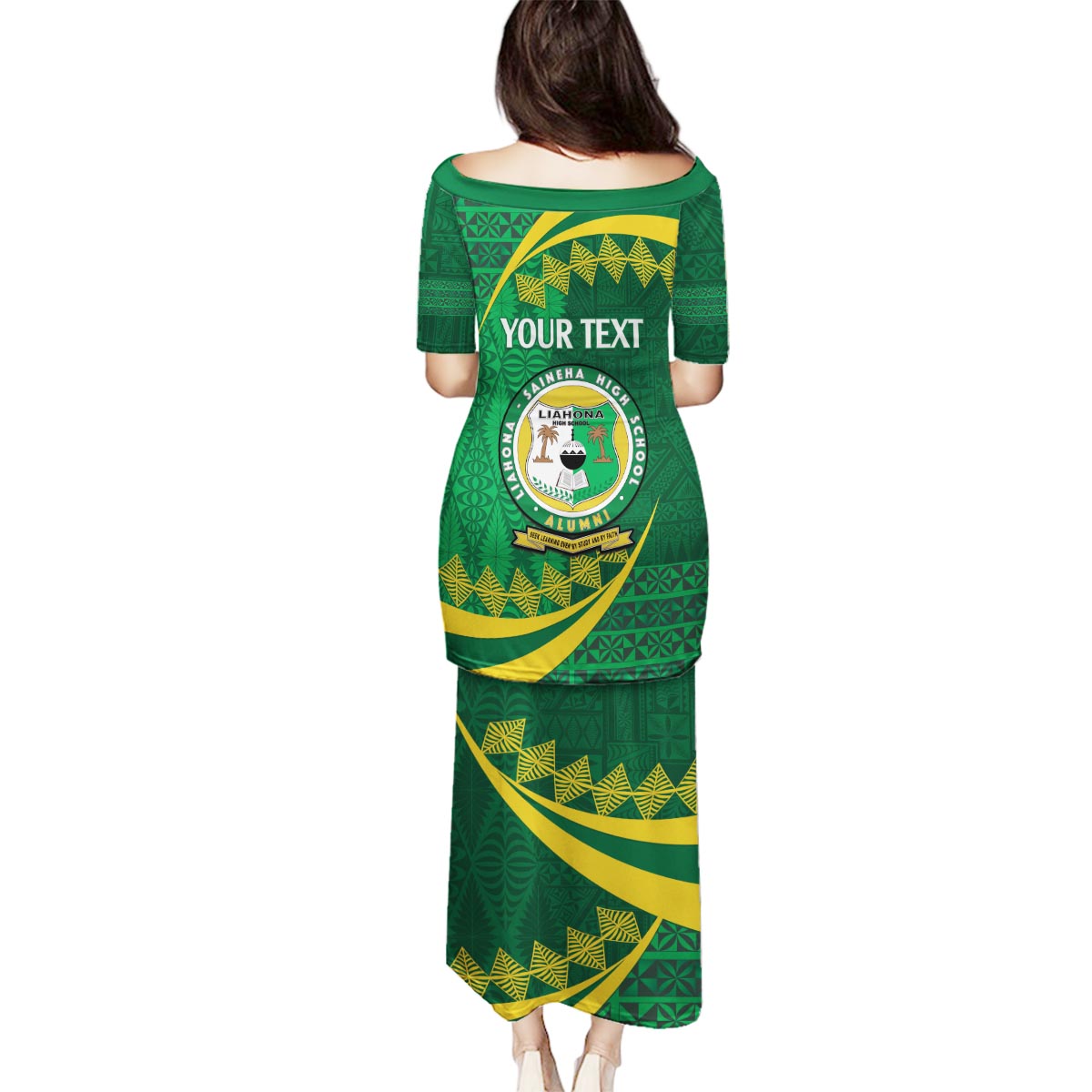 Personalised Tonga Liahona-Saineha High School Family Matching Puletasi and Hawaiian Shirt Happy 76 Years Anniversary LT14 - Polynesian Pride