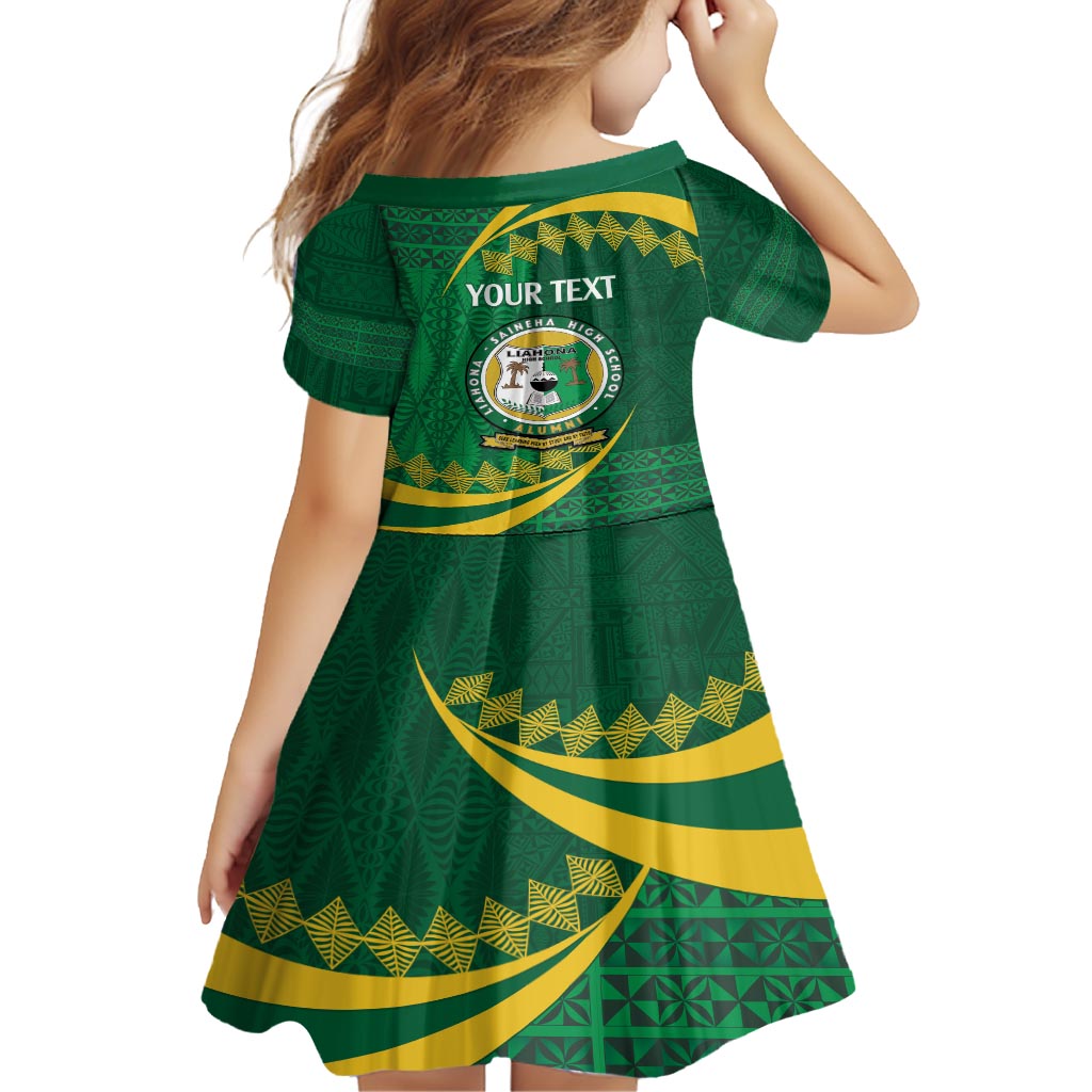 Personalised Tonga Liahona-Saineha High School Family Matching Tank Maxi Dress and Hawaiian Shirt Happy 76 Years Anniversary LT14 - Polynesian Pride