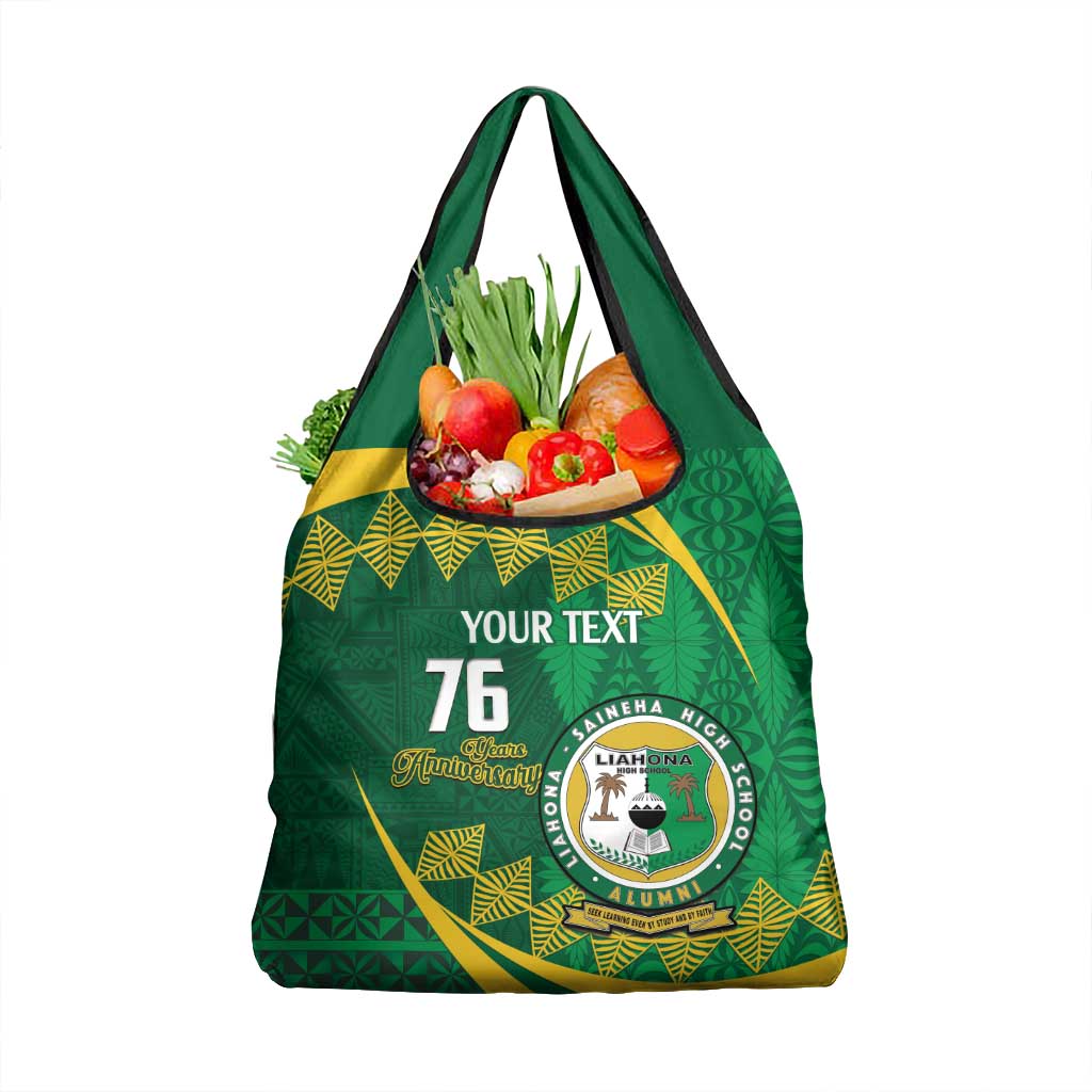 Personalised Tonga Liahona-Saineha High School Grocery Bag Happy 76 Years Anniversary