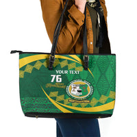 Personalised Tonga Liahona-Saineha High School Leather Tote Bag Happy 76 Years Anniversary