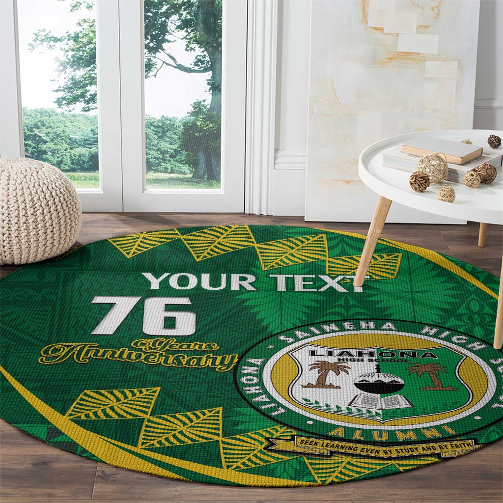 Personalised Tonga Liahona-Saineha High School Round Carpet Happy 76 Years Anniversary