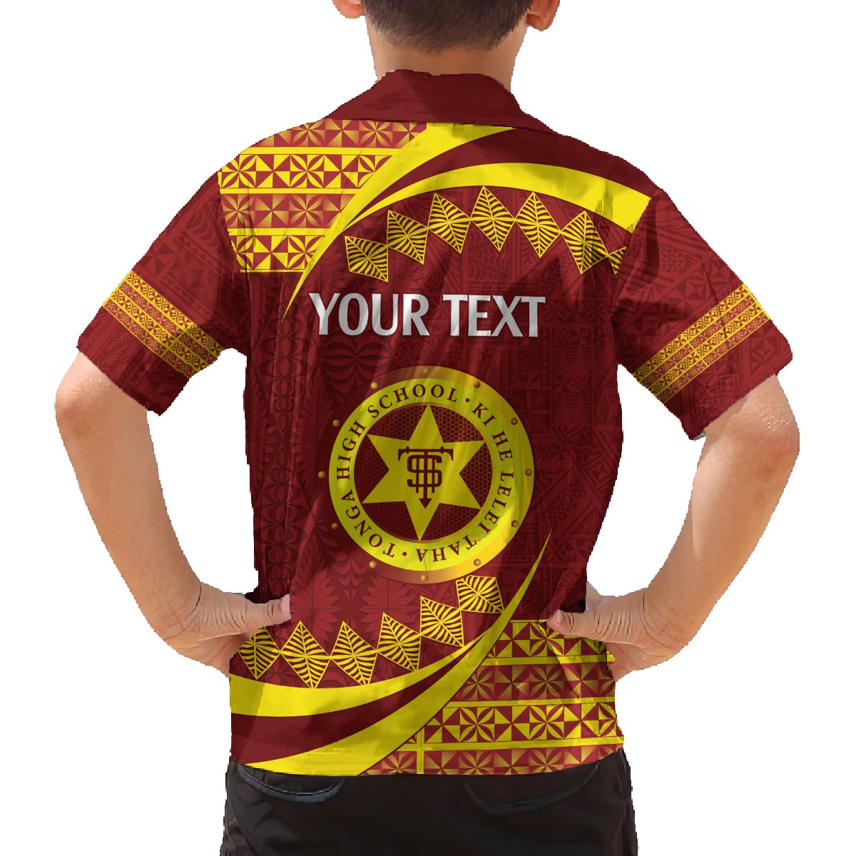 Personalised Tonga High School Family Matching Off The Shoulder Long Sleeve Dress and Hawaiian Shirt Happy 77 Years Anniversary LT14 - Polynesian Pride