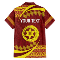 Personalised Tonga High School Family Matching Off The Shoulder Long Sleeve Dress and Hawaiian Shirt Happy 77 Years Anniversary LT14 - Polynesian Pride