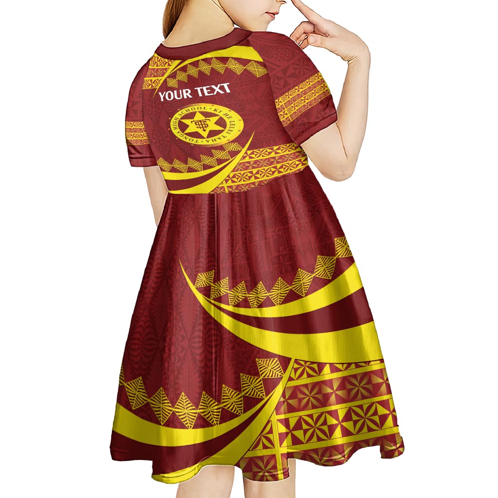 Personalised Tonga High School Kid Short Sleeve Dress Happy 77 Years Anniversary