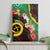 Long God Yumi Stanap Vanuatu Canvas Wall Art Tropical Flowers Aboriginal Pattern