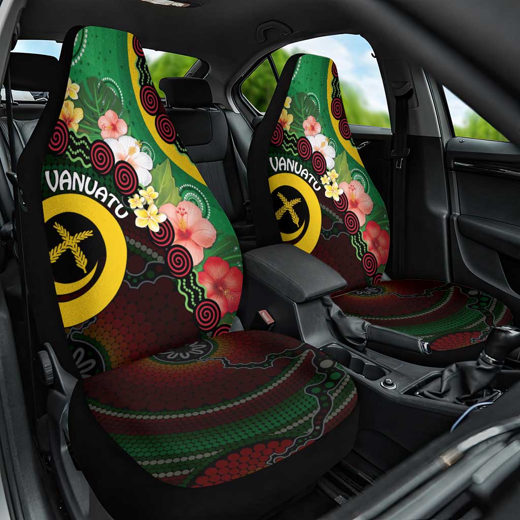 Long God Yumi Stanap Vanuatu Car Seat Cover Tropical Flowers Aboriginal Pattern
