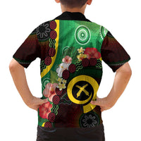 Long God Yumi Stanap Vanuatu Family Matching Long Sleeve Bodycon Dress and Hawaiian Shirt Tropical Flowers Aboriginal Pattern LT14 - Polynesian Pride