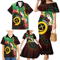 Long God Yumi Stanap Vanuatu Family Matching Mermaid Dress and Hawaiian Shirt Tropical Flowers Aboriginal Pattern LT14 - Polynesian Pride