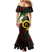 Long God Yumi Stanap Vanuatu Family Matching Mermaid Dress and Hawaiian Shirt Tropical Flowers Aboriginal Pattern LT14 - Polynesian Pride