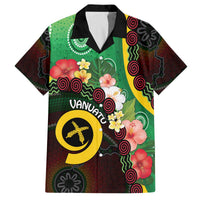 Long God Yumi Stanap Vanuatu Family Matching Off The Shoulder Long Sleeve Dress and Hawaiian Shirt Tropical Flowers Aboriginal Pattern LT14 Dad's Shirt - Short Sleeve Green - Polynesian Pride