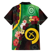 Long God Yumi Stanap Vanuatu Family Matching Off The Shoulder Long Sleeve Dress and Hawaiian Shirt Tropical Flowers Aboriginal Pattern LT14 - Polynesian Pride