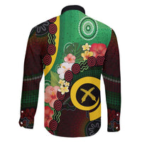 Long God Yumi Stanap Vanuatu Family Matching Short Sleeve Bodycon Dress and Hawaiian Shirt Tropical Flowers Aboriginal Pattern LT14 - Polynesian Pride