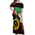 Long God Yumi Stanap Vanuatu Off Shoulder Maxi Dress Tropical Flowers Aboriginal Pattern