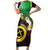 Long God Yumi Stanap Vanuatu Short Sleeve Bodycon Dress Tropical Flowers Aboriginal Pattern