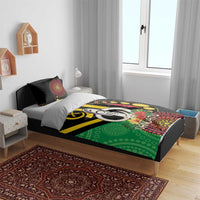 Tamtam Drum Vanuatu Bedding Set Boar Tusk Aboriginal Flag Style