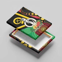 Tamtam Drum Vanuatu Canvas Wall Art Boar Tusk Aboriginal Flag Style