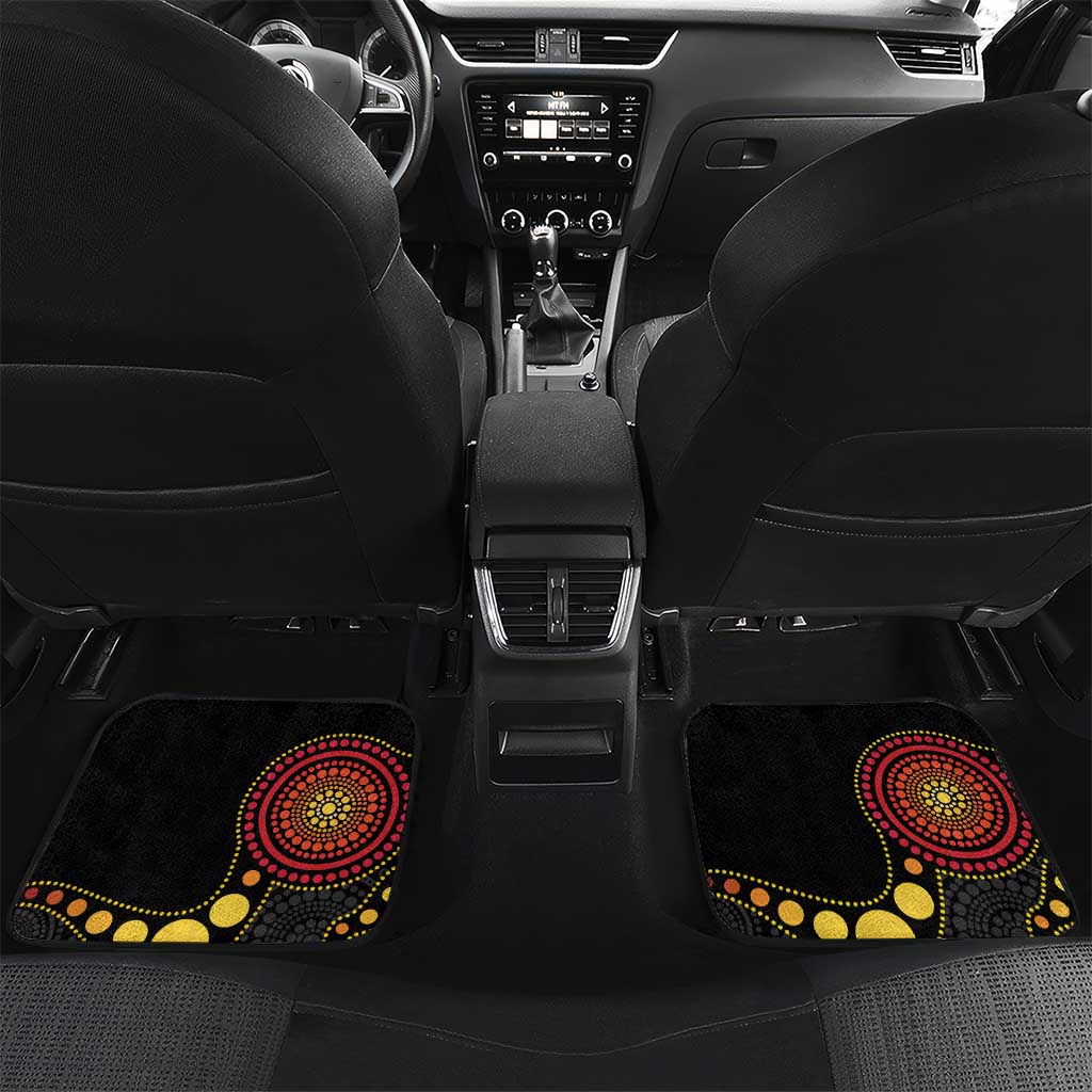 Tamtam Drum Vanuatu Car Mats Boar Tusk Aboriginal Flag Style