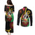 Tamtam Drum Vanuatu Couples Matching Puletasi and Long Sleeve Button Shirt Boar Tusk Aboriginal Flag Style