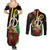 Tamtam Drum Vanuatu Couples Matching Summer Maxi Dress and Long Sleeve Button Shirt Boar Tusk Aboriginal Flag Style