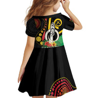 Tamtam Drum Vanuatu Family Matching Off The Shoulder Long Sleeve Dress and Hawaiian Shirt Boar Tusk Aboriginal Flag Style LT14 - Polynesian Pride