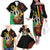 Tamtam Drum Vanuatu Family Matching Off The Shoulder Long Sleeve Dress and Hawaiian Shirt Boar Tusk Aboriginal Flag Style