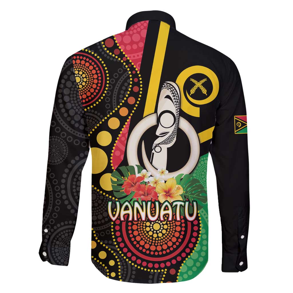 Tamtam Drum Vanuatu Family Matching Off Shoulder Maxi Dress and Hawaiian Shirt Boar Tusk Aboriginal Flag Style LT14 - Polynesian Pride