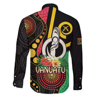Tamtam Drum Vanuatu Family Matching Off Shoulder Maxi Dress and Hawaiian Shirt Boar Tusk Aboriginal Flag Style LT14 - Polynesian Pride