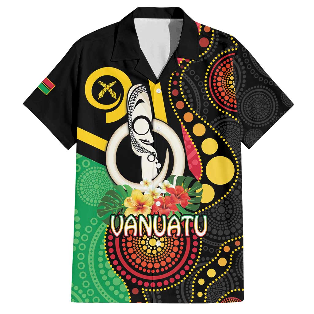 Tamtam Drum Vanuatu Family Matching Puletasi and Hawaiian Shirt Boar Tusk Aboriginal Flag Style